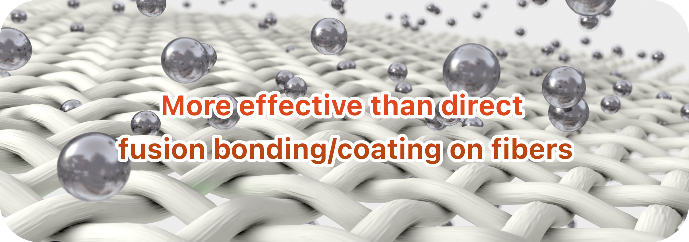 More effective than direct fusion bonding/coating on fibers